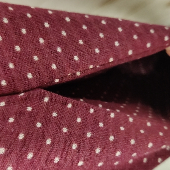 SUZANNE Betro Cap Sleeve Burgundy w/White Polka Dot Dress Size Medium - Picture 5 of 12